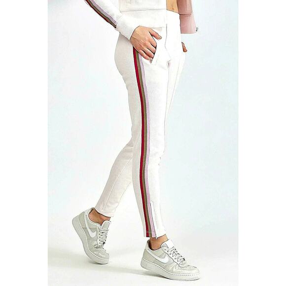Bandier X Twenty Olympic Mesh Track Pants Petal Pink Stripe Womens Size Medium - Picture 3 of 8